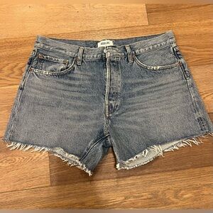 Agolde Women's Parker Long Light Blue Denim Shorts size 31